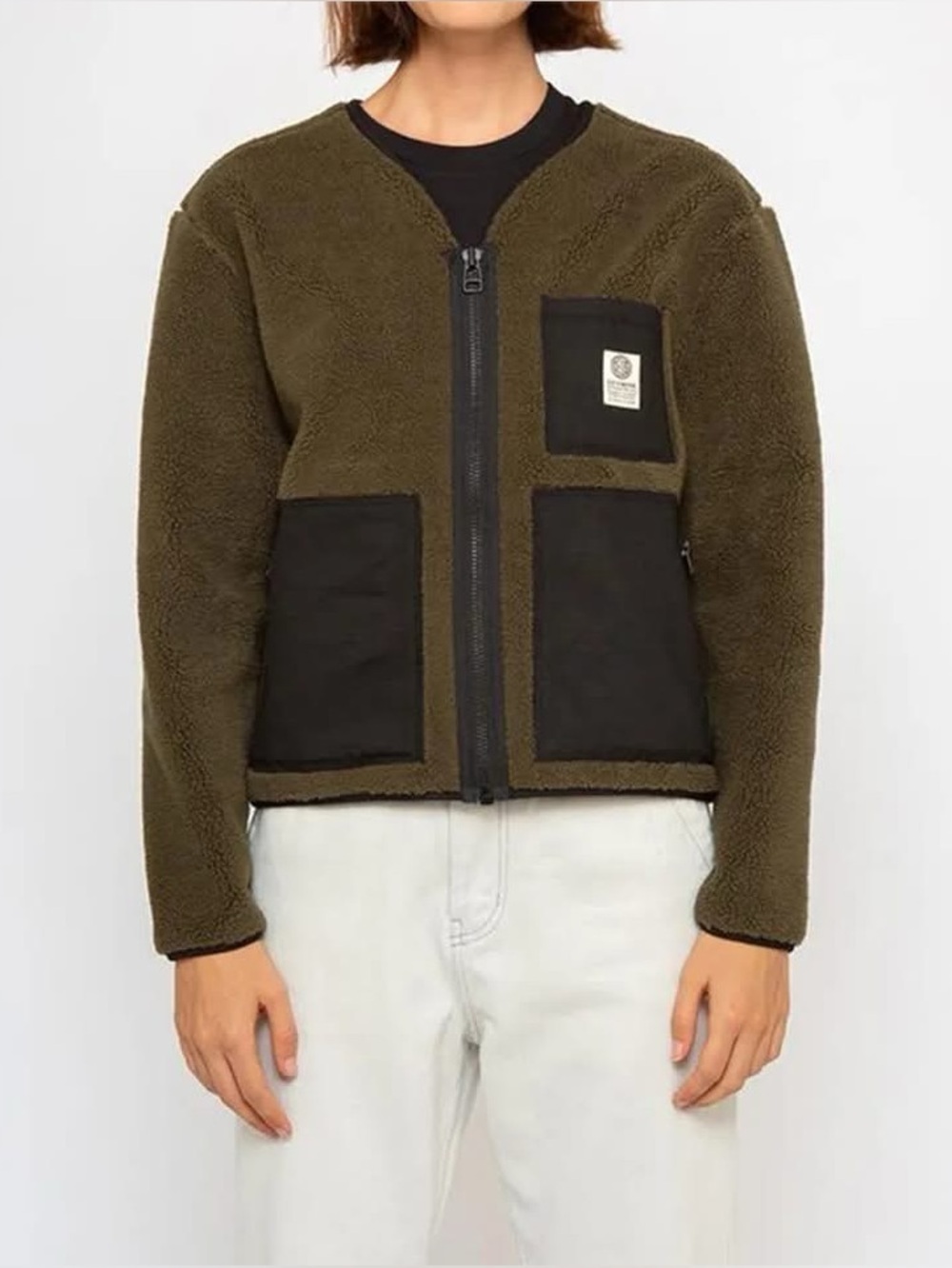 DEUS Ex Machina Ada Fleece Jacket Size 12 Clover